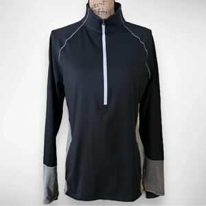 UNDER ARMOUR Women's ColdGear Authentics 1/2 Zip Black Gray Pullover Large | EUC